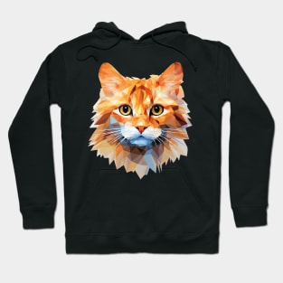 Low poly cat - Orange cat in low polygon art Hoodie